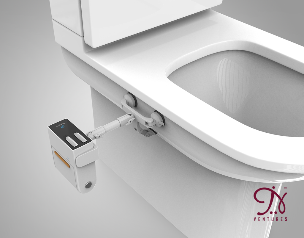 Suction mount allows for complete versatility in mounting on toilets to walls.